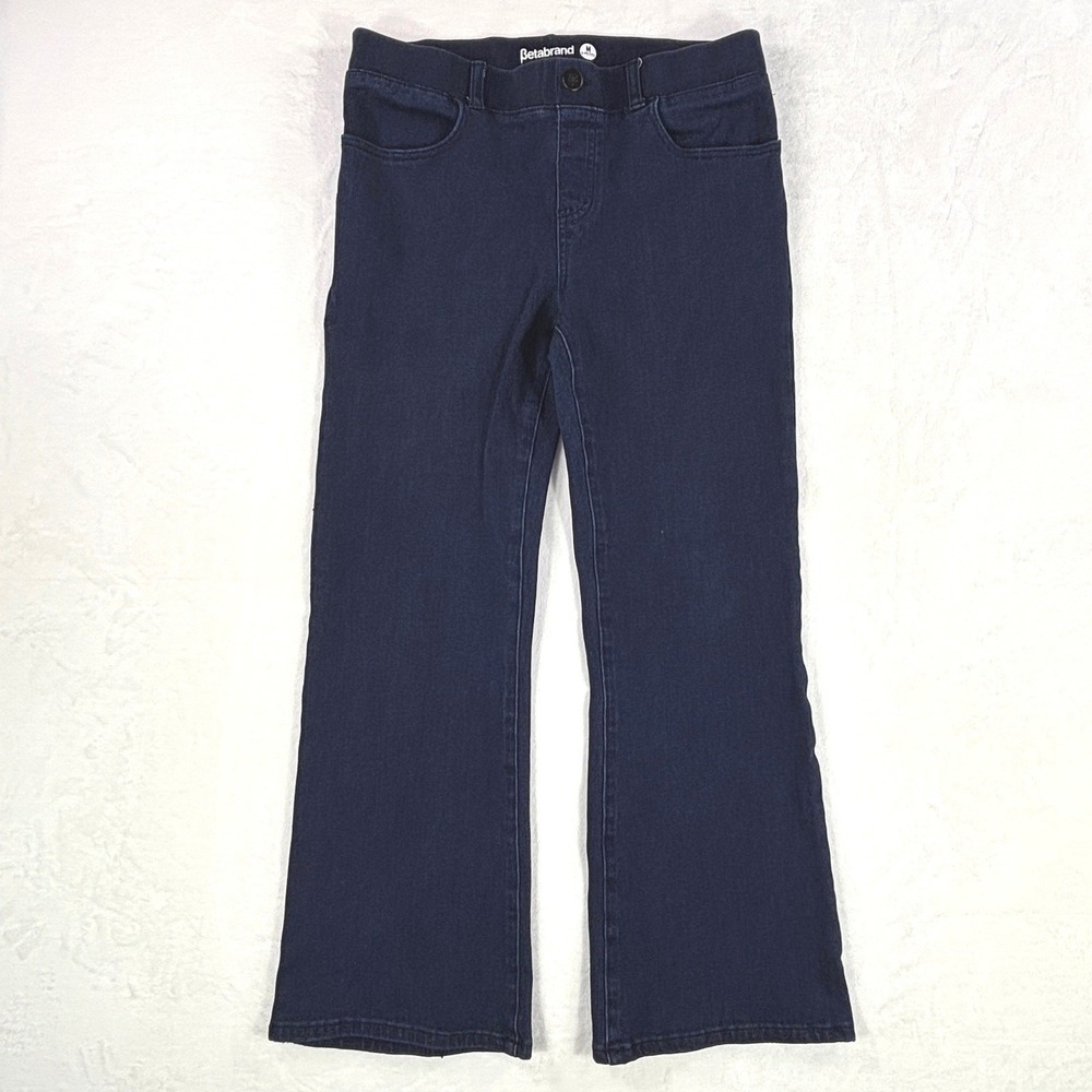 Betabrand Dress Pant Yoga Pants Medium Petite Indigo Blue Bootcut Denim W1544-IN